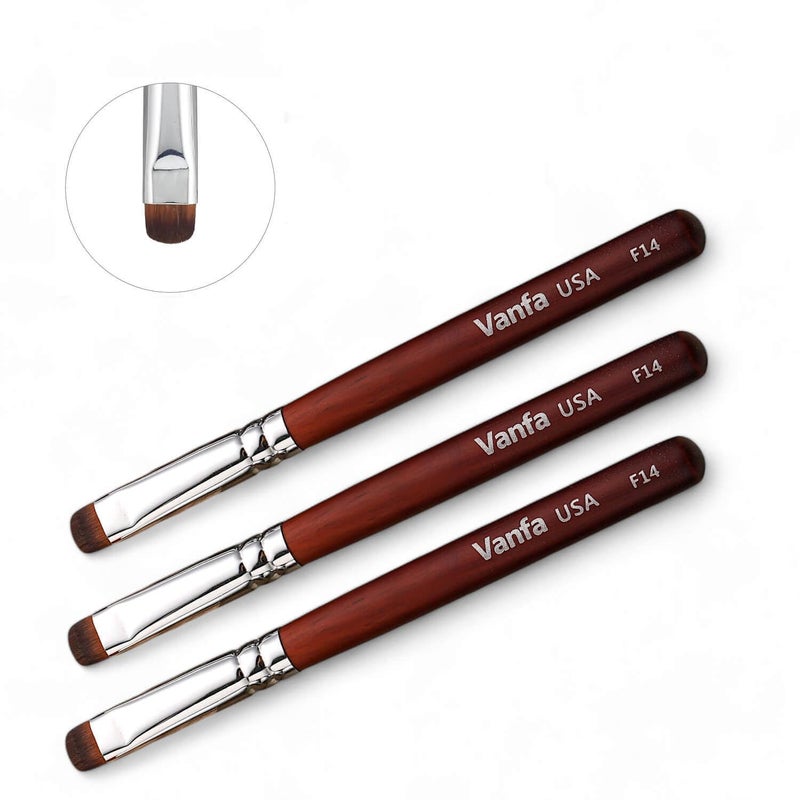 Vanfa French Brush for Nails, Clean up brush for Gel Nail Polish (F14 - Pack of 3) - Image 1